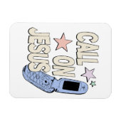 Magnet Flexible Appellez Jésus – Design Rétro Foi (Horizontal)