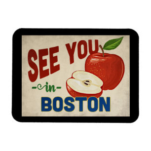 Magnet Flexible Apple du Massachusetts de Boston - Vintage voyage