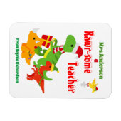 Magnet Flexible Appréciation de l'enseignant de Noël Enfants Dinos (Horizontal)