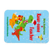 Magnet Flexible Appréciation de l'enseignant de Noël Enfants Dinos (Horizontal)