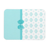Magnet Flexible Aqua Bleu Damas Avec Ruban Turquoise (Horizontal)