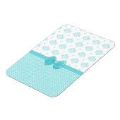Magnet Flexible Aqua Bleu Damas Avec Ruban Turquoise (Côté Gauche)
