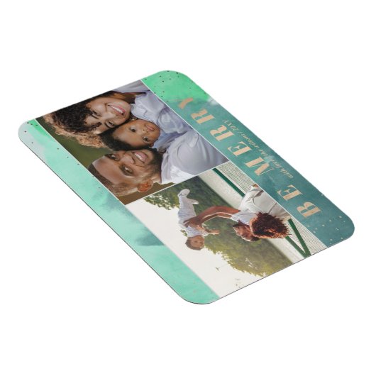 Magnet Flexible Aqua et Gold Be Joyeux photo Abstrait multiple (Côté Droit)