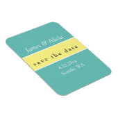 Magnet Flexible Aqua et Jaune modernes sauvez la date (Côté Droit)