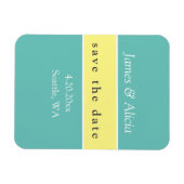 Magnet Flexible Aqua et Jaune modernes sauvez la date (Horizontal)