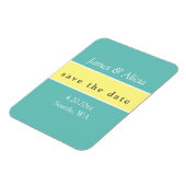 Magnet Flexible Aqua et Jaune modernes sauvez la date (Côté Gauche)