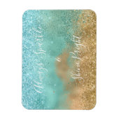 Magnet Flexible Aqua Glitz Gold Parties scintillant (Vertical)