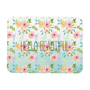 Magnet Flexible Aqua Ombre rose jaune floral