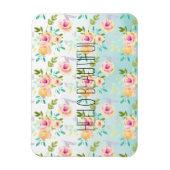 Magnet Flexible Aqua Ombre rose jaune floral (Vertical)