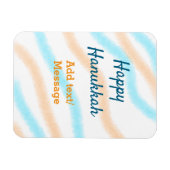 Magnet Flexible Aqua orange happy Hanoukka ajouter un nom message (Horizontal)