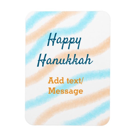 Magnet Flexible Aqua orange happy Hanoukka ajouter un nom message (Vertical)