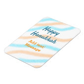 Magnet Flexible Aqua orange happy Hanoukka ajouter un nom message (Côté Gauche)