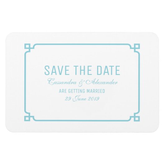 Magnet Flexible Aqua Paradise Deco Chic Enregistrer la date (Horizontal)