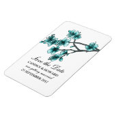 Magnet Flexible Aqua Simple Cherry Blossoms Enregistrer la date (Côté Gauche)