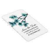Magnet Flexible Aqua Simple Cherry Blossoms Enregistrer la date (Côté Droit)