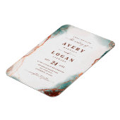 Magnet Flexible Aquarelle Abstraite Terra Cotta Faire-part de mari (Côté Gauche)