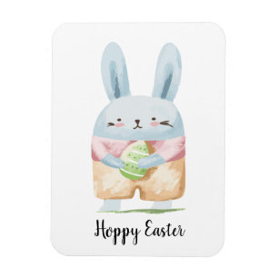 Magnet Flexible Aquarelle adorable Lapin de Pâques