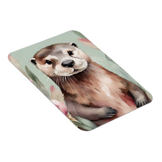 Magnet Flexible Aquarelle adorable Otter Boho (Côté Droit)