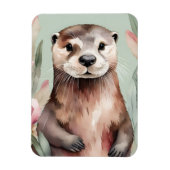 Magnet Flexible Aquarelle adorable Otter Boho (Vertical)
