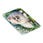 Magnet Flexible Aquarelle blanche Poméranie Chien Clover flexible (Côté Droit)