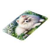 Magnet Flexible Aquarelle blanche Poméranie Chien Clover flexible (Côté Gauche)