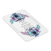 Magnet Flexible Aquarelle Bleu Et Violet Floral Enregistrer La Dat (Côté Droit)