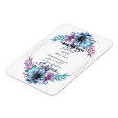Magnet Flexible Aquarelle Bleu Et Violet Floral Enregistrer La Dat (Côté Gauche)