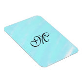 Magnet Flexible Aquarelle bleu vert monogramme ajouter le pastel l (Côté Droit)