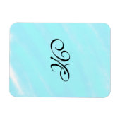 Magnet Flexible Aquarelle bleu vert monogramme ajouter le pastel l (Horizontal)