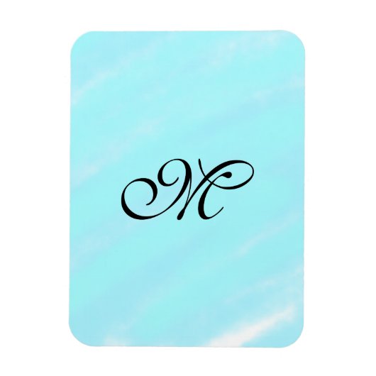 Magnet Flexible Aquarelle bleu vert monogramme ajouter le pastel l (Vertical)