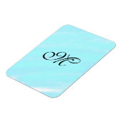 Magnet Flexible Aquarelle bleu vert monogramme ajouter le pastel l (Côté Gauche)