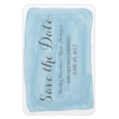 Magnet Flexible Aquarelle bleue Enregistrer l'aimant de date (Vertical)