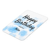Magnet Flexible Aquarelle bleue simple anniversaire ajouter votre  (Côté Gauche)