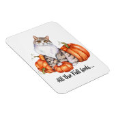 Magnet Flexible Aquarelle Chat et Citrouilles sensations de chute (Côté Droit)