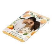 Magnet Flexible Aquarelle Citrus Orange Feuilles Enregistrer la da (Côté Gauche)