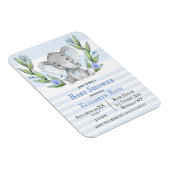 Magnet Flexible Aquarelle Cute Elephant Boy Invitations Baby showe (Côté Droit)