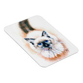 Magnet Flexible Aquarelle de chat de Siamese (Côté Droit)