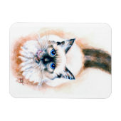 Magnet Flexible Aquarelle de chat de Siamese (Horizontal)