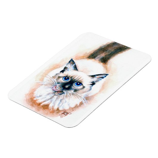 Magnet Flexible Aquarelle de chat de Siamese (Côté Gauche)