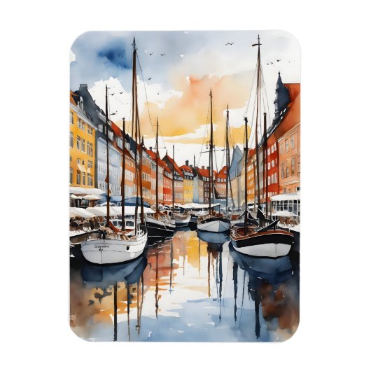 Magnet Flexible Aquarelle de Copenhague (Vertical)