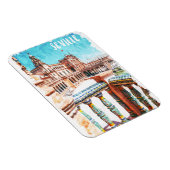 Magnet Flexible Aquarelle de l'architecture de Sevilla Espagne (Côté Droit)