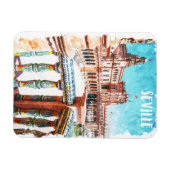 Magnet Flexible Aquarelle de l'architecture de Sevilla Espagne (Horizontal)