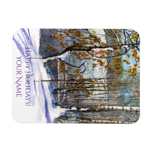 Magnet Flexible Aquarelle de neige (Horizontal)