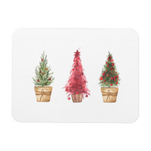 Magnet Flexible Aquarelle de Noël Arbres de Noël
