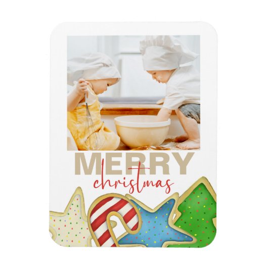 Magnet Flexible Aquarelle de Noël Cute Cookies 1 Photo Holiday (Vertical)