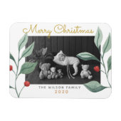 Magnet Flexible Aquarelle de Noël Verdure & Berry (Horizontal)