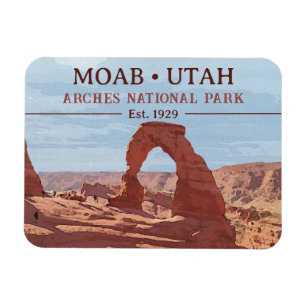 Magnet Flexible Aquarelle Delicate Arch Moab Utah National Park
