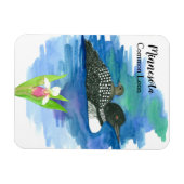 Magnet Flexible Aquarelle d'oiseaux de la sauvagine du Lon commun (Horizontal)