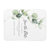 Magnet Flexible Aquarelle Eucalyptus Feuilles Enregistrer la date (Horizontal)