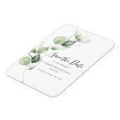 Magnet Flexible Aquarelle Eucalyptus Feuilles Enregistrer la date (Côté Gauche)